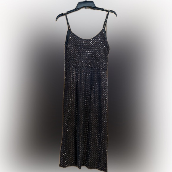 Nanette Lepore Sequin Midi Dress Copper & Black Party Cocktail NYE Evening, NWT - Picture 2 of 11